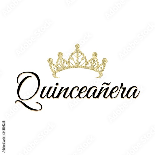 Quinceañera Birthday Party for Girl 15 years vector banner