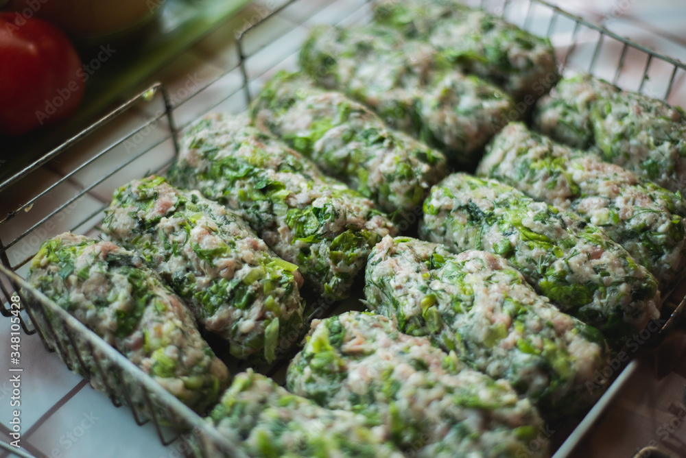 cutlets from minced meat with sreenu and salad cutlets from minced meat with sreenu and salad