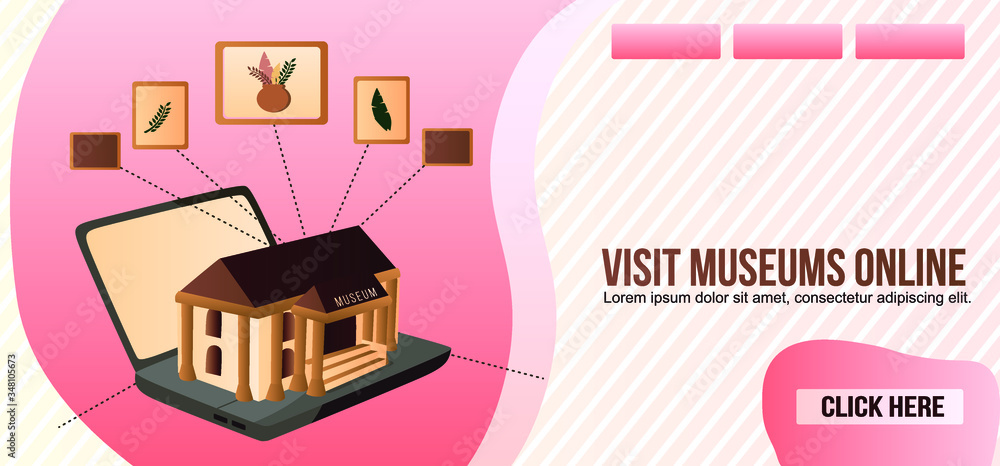 Art Museum Mobile Guide, Smartphone Application for Tourists Web Banner, Lading Page Template. Drawings on Museum Hall Wall, Information About Showpiece on Cellphone Screen Flat Vector Illustration
