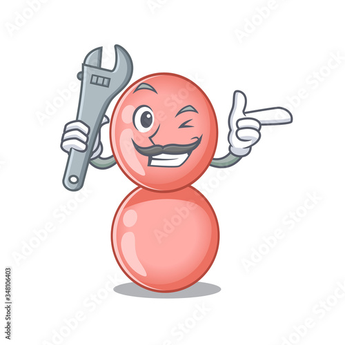 A picture of neisseria gonorrhoeae mechanic mascot design concept