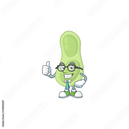 Cartoon character design of staphylococcus pneumoniae successful businessman