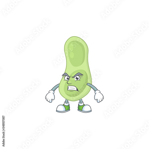 Mascot design style of staphylococcus pneumoniae with angry face