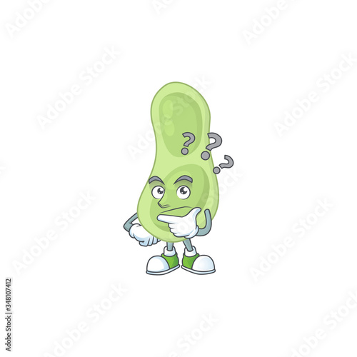 Staphylococcus pneumoniae mascot design concept having confuse gesture