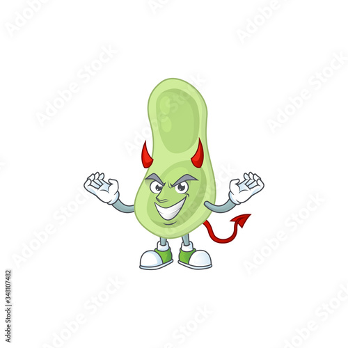 A picture of devil staphylococcus pneumoniae cartoon character design
