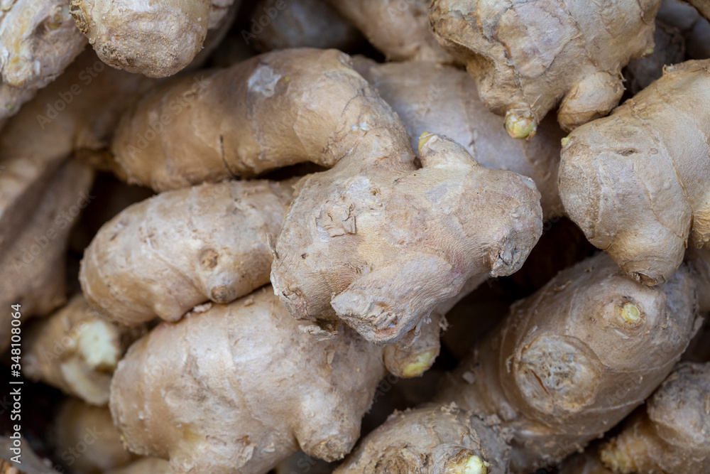 close up fresh ginger background close up fresh ginger background