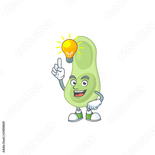 A genius staphylococcus pneumoniae mascot character design have an idea