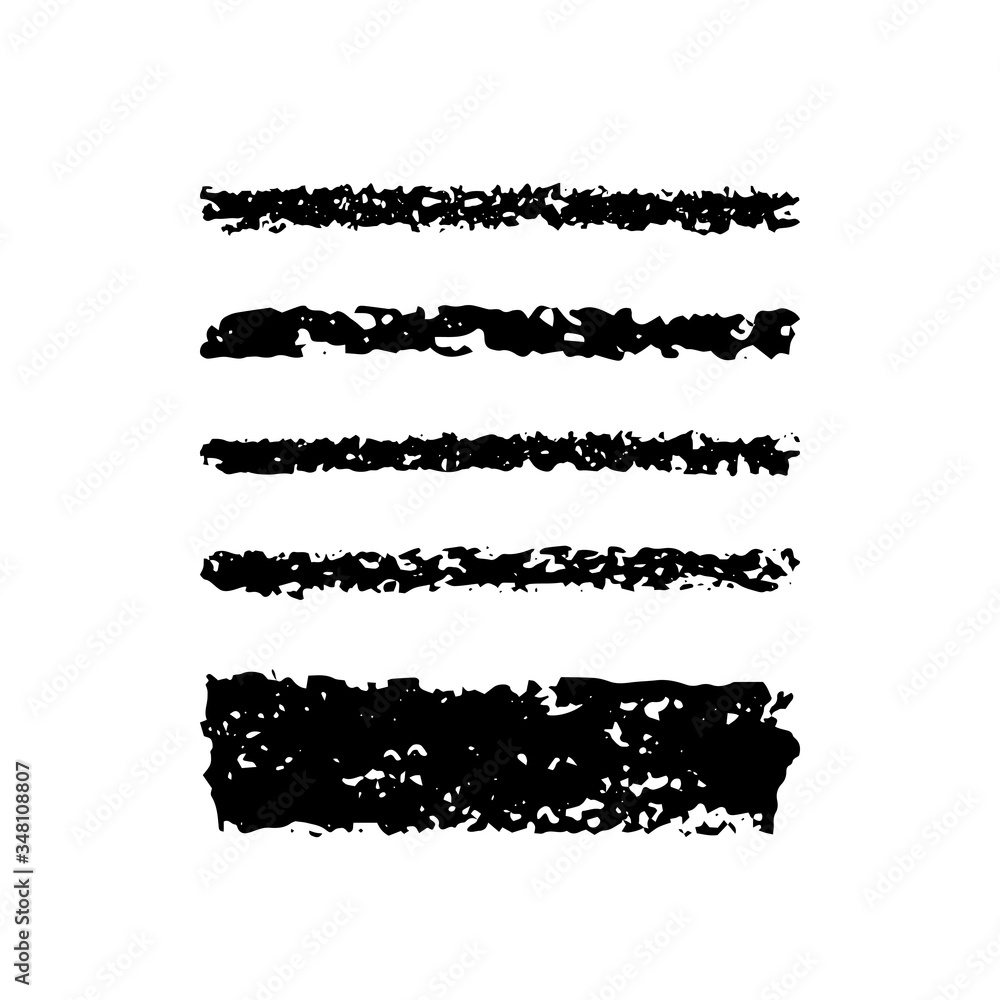 Vector set of black ink brush strokes and pencils Vector set of black ink brush strokes and pencils