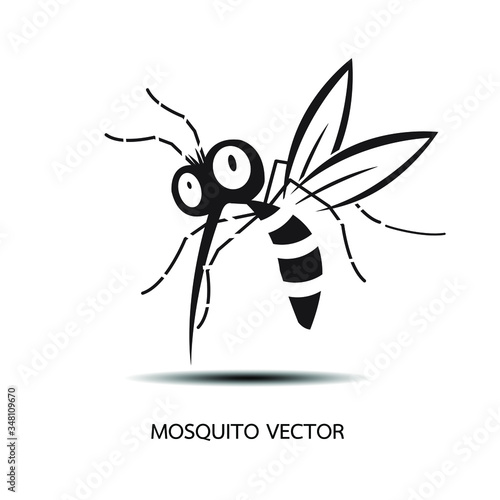 Cartoon of Aedes mosquito illustration vector. Target on mosquito. Mosquitoes carry many disease such as dengue fever, zika disease,enchaphalitits and else.