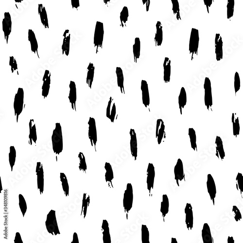 Black and white abstract hand drawn seamless pattern
