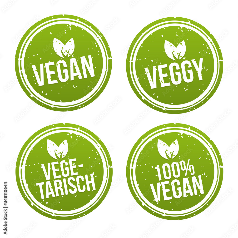 Vegan Button und Vegetarisch Banner Set. Vegan Button und Vegetarisch Banner Set.