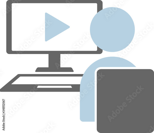 Pcで動画を見る人 アイコン ベクターイラスト Stock Vector Adobe Stock Pcで動画を見る人 アイコン ベクターイラスト Stock Vector Adobe Stock