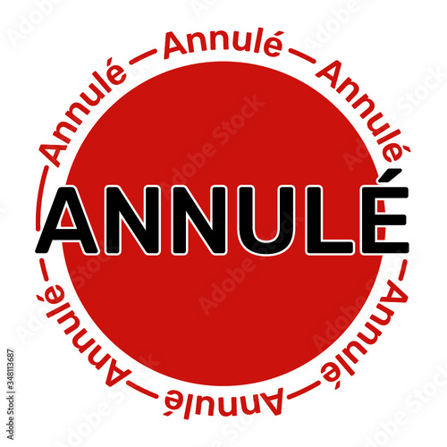 Logo annulé - Vecteur rouge et noir