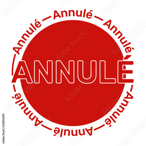 Logo annulé - Vecteur rouge et blanc