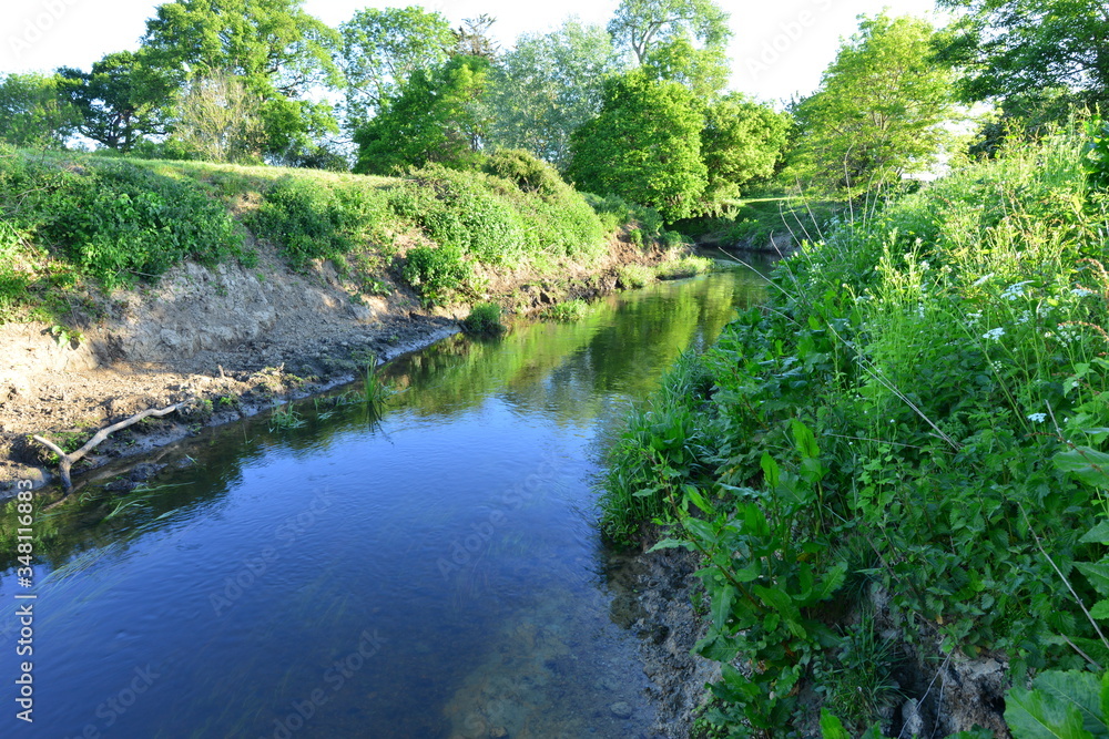 The River Mole in May in Horley in Surrey.