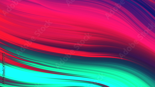 Abstract pink green gradient wave background. Neon light curved lines and geometric shape with colorful graphic design.