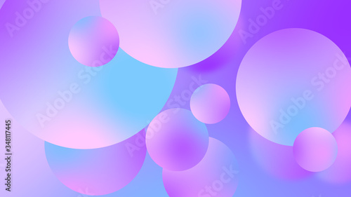Abstract purple balls geometric gradient color background.For graphic design. 3d render illustration.