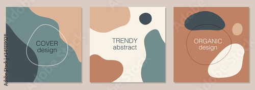 Vector set of minimal fluid organic shapes, abstract background