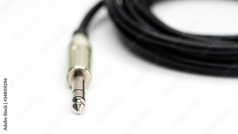 Close-Up Trs Jack with strap on a white background. Close-Up Trs Jack with strap on a white background.