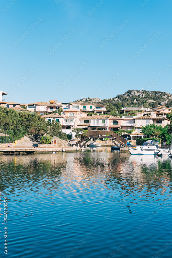 Unknown boats in the harbor of Porto Rotondo, Sardinia