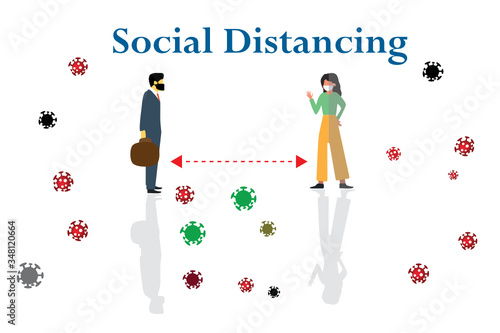 Social distancing and coronavirus covid-19 , New Nomal COVID-19 coronavirus outbreak
