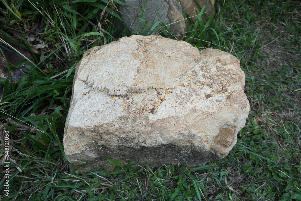 Stone for garden decoration. The Sandstone in a strange shape, in the garden. Stone for garden decoration. The Sandstone in a strange shape, in the garden.