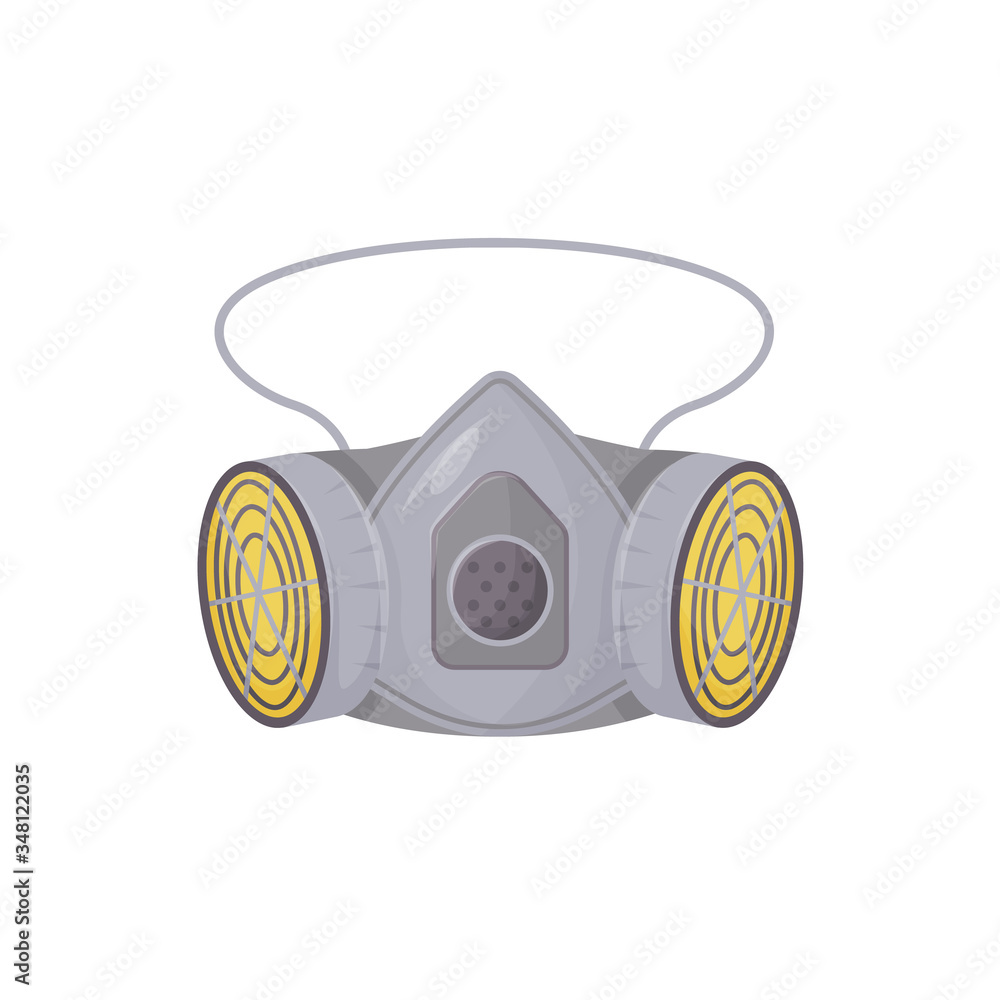 Powered air-purifying respirator cartoon vector illustration. Personal ...