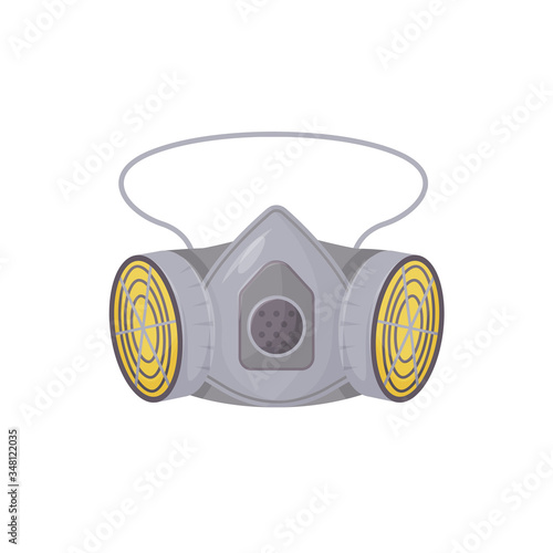 Powered air-purifying respirator cartoon vector illustration. Personal protective equipment, breathing wear flat color object. Air filtration accessory isolated on white background