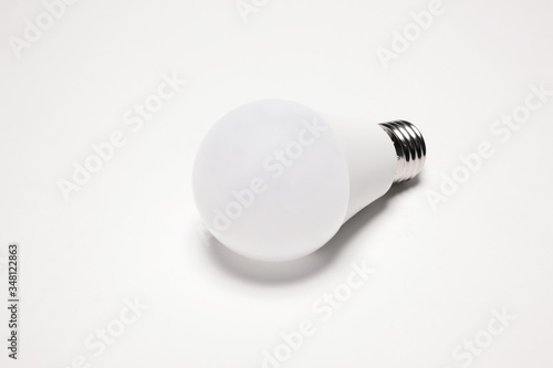 energy saving lamp bulb isolated on white background with copy space for your text