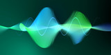 Speaking sound wave lines illustration.Colorful gradient motion abstract background.