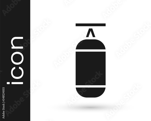Grey Punching bag icon isolated on white background. Vector