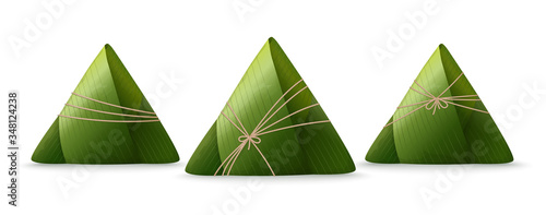 Rice dumpling. Dragon boat festival. Vector illustration 