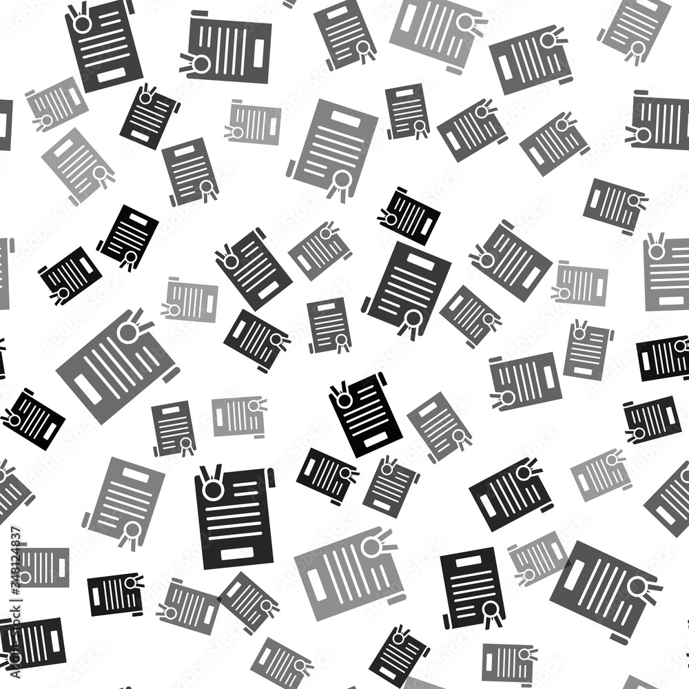 Black Declaration of independence icon isolated seamless pattern on white background. Vector Black Declaration of independence icon isolated seamless pattern on white background. Vector