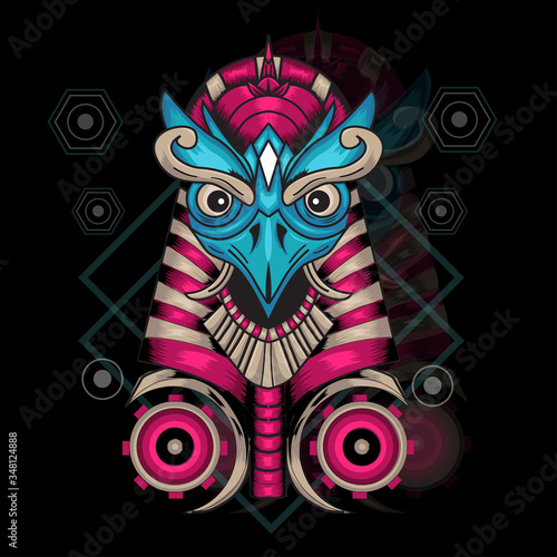 Illustration Vector Graphic of Garuda Anubis. Perfect for apparel design, merchandise,etc
