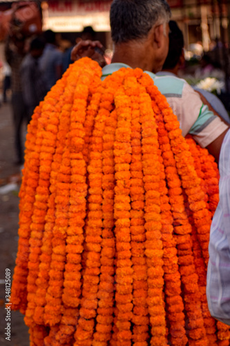 Ghazipur flower market situation in the morning, the flower itself came from China, Vietnam, Thailand and India photo