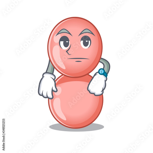 Mascot design of neisseria gonorrhoeae showing waiting gesture