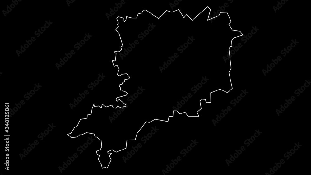 Vas Hungary map outline animation Vas Hungary map outline animation