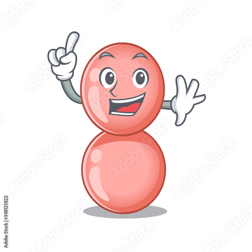 Neisseria gonorrhoeae mascot character design with one finger gesture