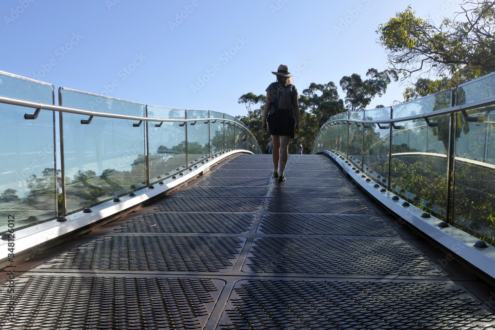 Perth Walkway Glass Arched Bridge Western Australia