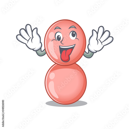A cartoon design of neisseria gonorrhoeae having a crazy face