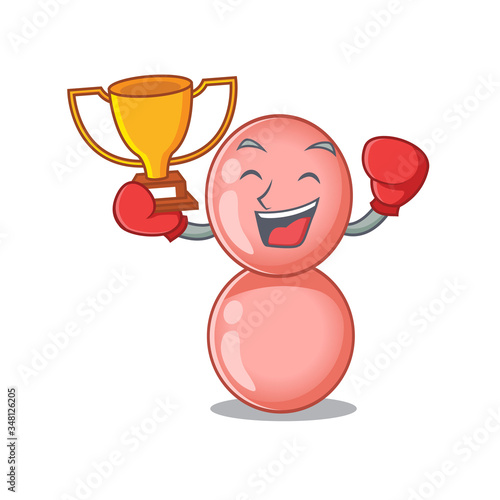 An elegant boxing winner of neisseria gonorrhoeae mascot design style