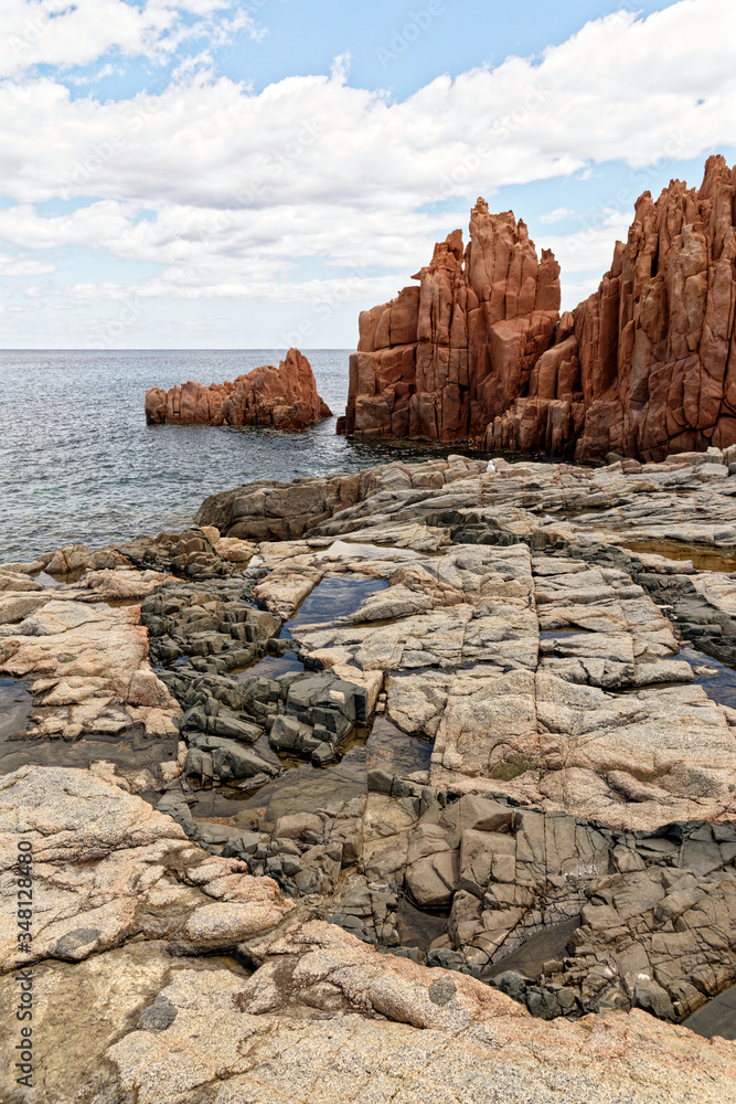 Beach of Red Rocks of Arbatax - Sardinia, Italy Beach of Red Rocks of Arbatax - Sardinia, Italy