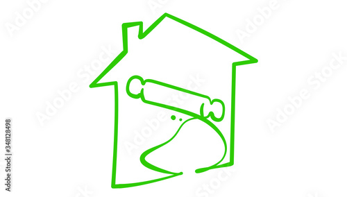 Rolling pin icon, hand draw style, vector illustration