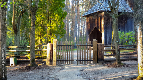 wooden fence in the park