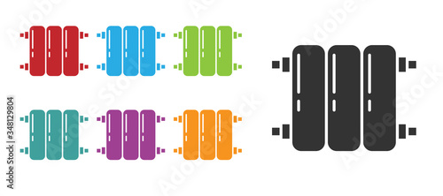 Black Heating radiator icon isolated on white background. Set icons colorful. Vector