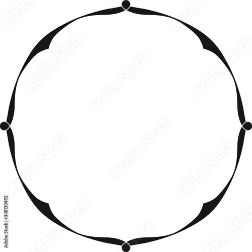 Round black classic frame with bends.