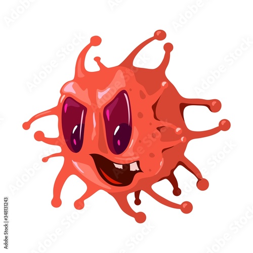 Neisseria gonorrhoeae or gonococcus is a species of gram-negative diplococci bacteria. It causes gonorrhea, septic arthritis, gonococcal ophthalmia. Cartoon vector illustration isolated on white.