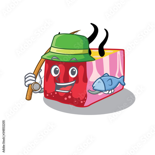 Cartoon design concept of skin while fishing