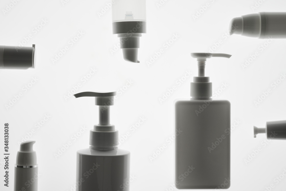 White plastic bottles White plastic bottles