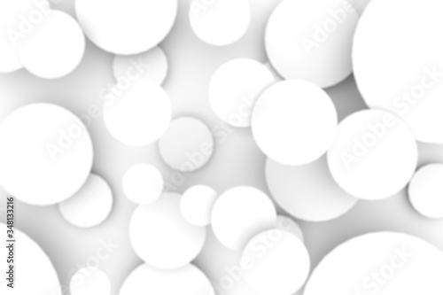 black and white circles abstract blurred background 3d illustration
