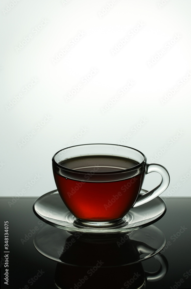 black tea in a glass cup black tea in a glass cup
